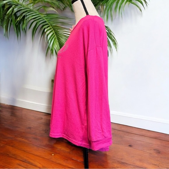 Juicy Couture Pink Rhinestone Logo Pajama Top - XL - Picture 4 of 13